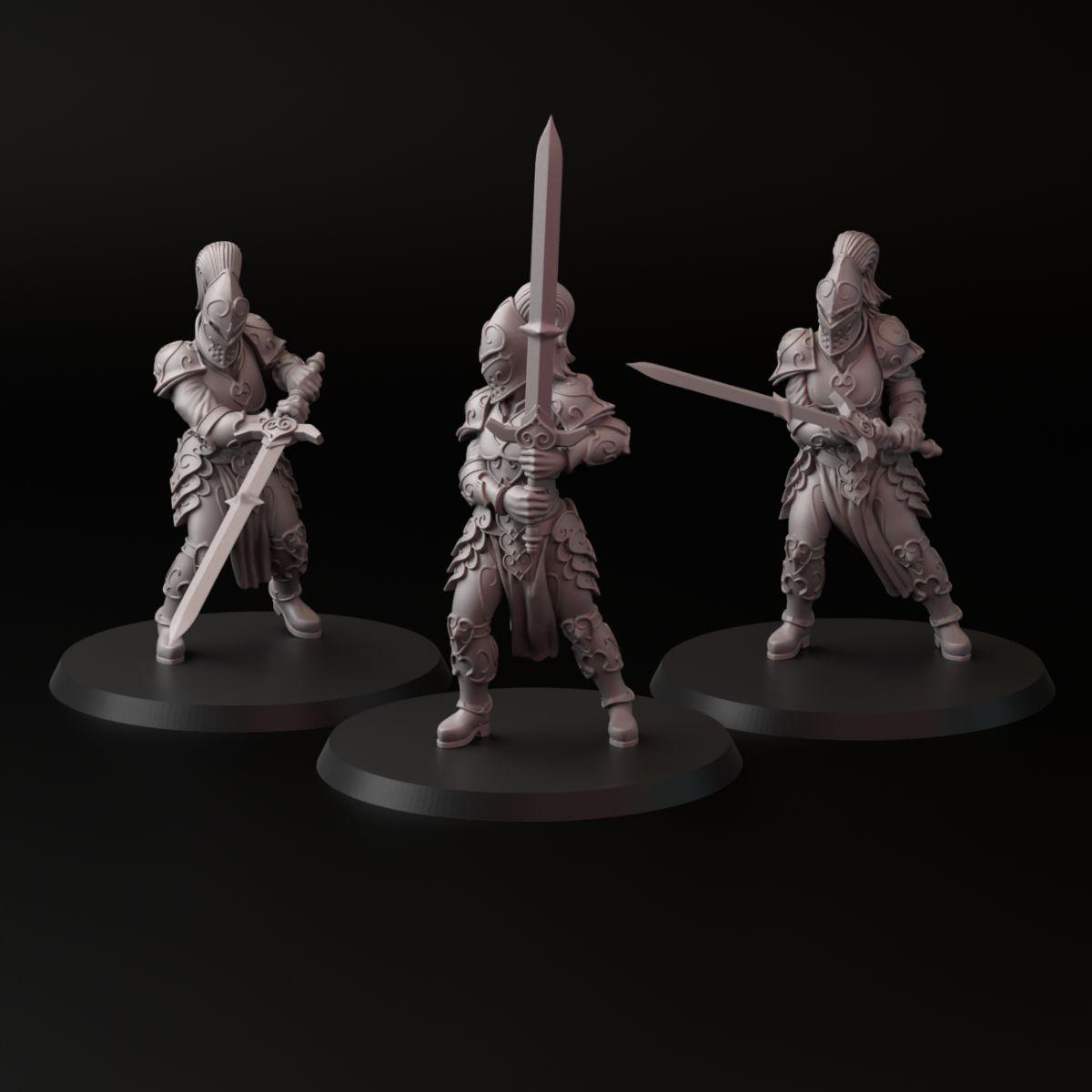 Ciężkozbrojni Wojownicy z Mieczami Dwuręcznymi – Zestaw Figurek