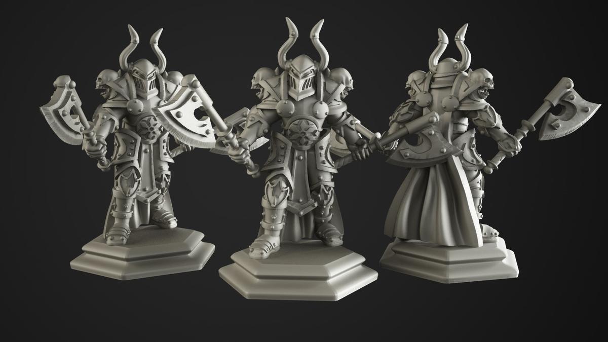 Wojownik z Dwoma Toporami w Ciężkiej Zbroi