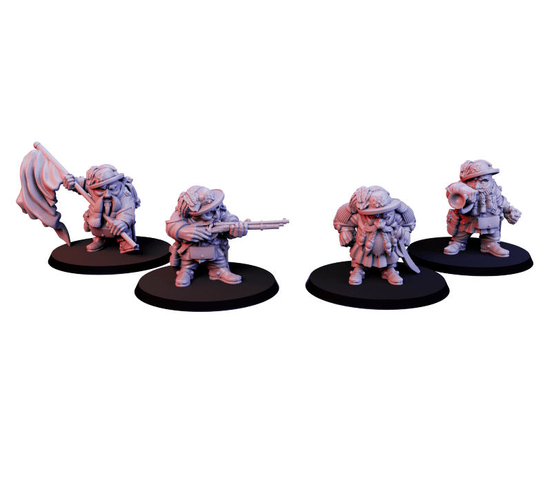 Krasnoludzcy Żołnierze w Mundurach