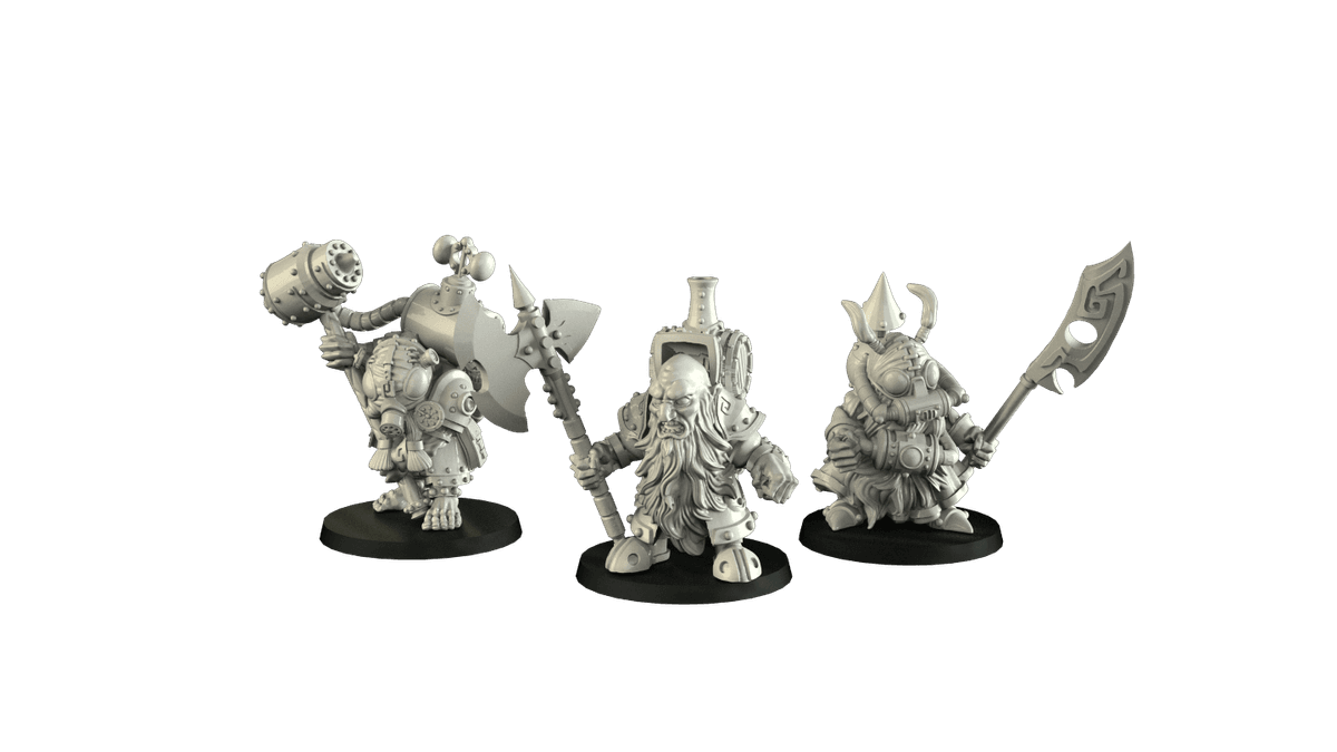 Krasnoludy Steampunk – Zestaw Figurek