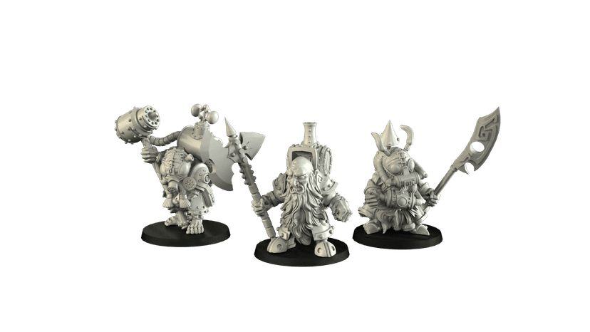 Krasnoludy Steampunk – Zestaw Figurek